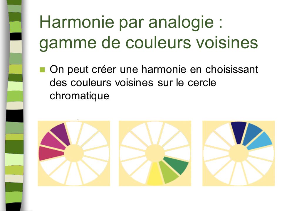 Harmonie par analogie : gamme de couleurs voisines
