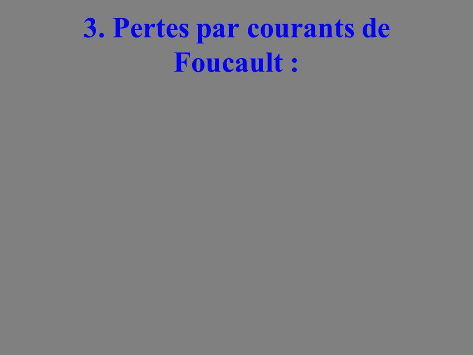 3. Pertes par courants de Foucault :