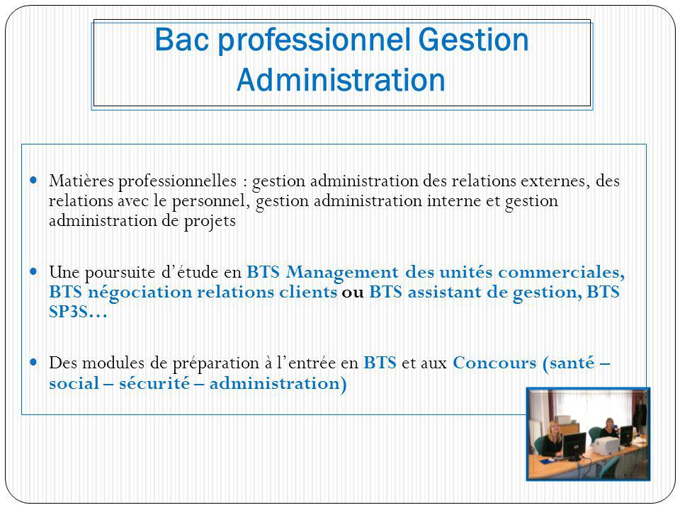 Bac professionnel Gestion Administration