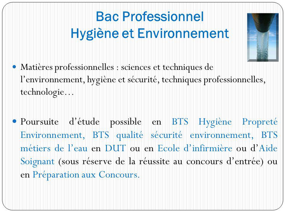 Bac Professionnel Hygiène et Environnement