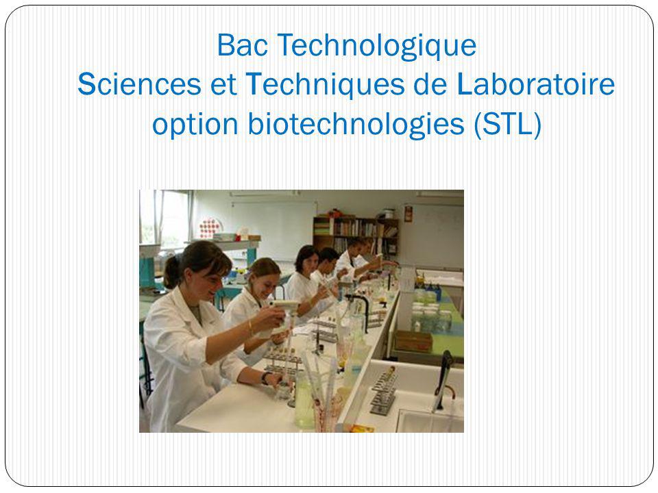 Bac Technologique Sciences et Techniques de Laboratoire option biotechnologies (STL)