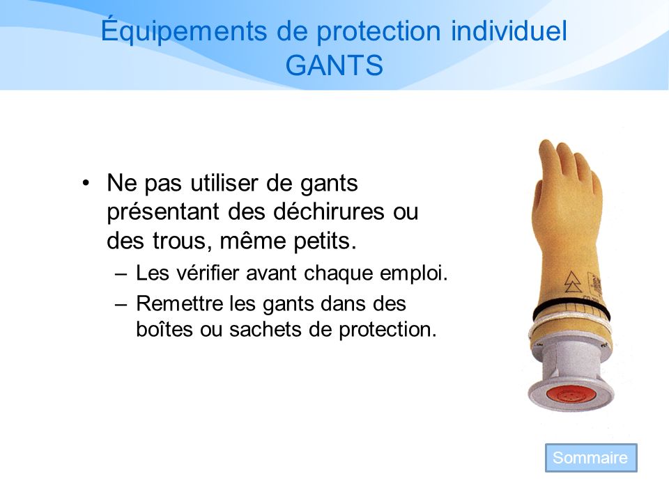 Équipements de protection individuel GANTS