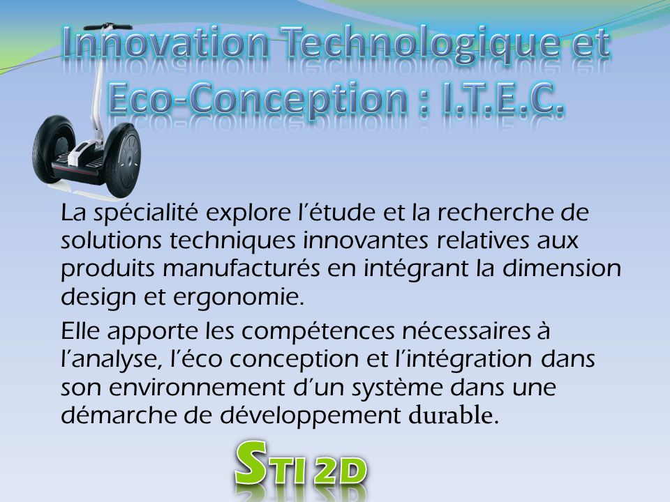 Innovation Technologique et Eco-Conception : I.T.E.C.