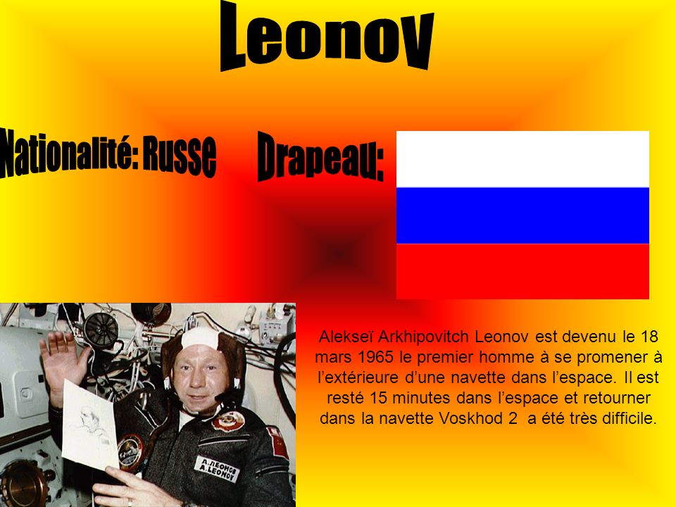 Leonov Nationalité: Russe Drapeau: