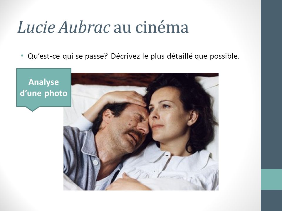 Lucie Aubrac au cinéma Analyse d’une photo