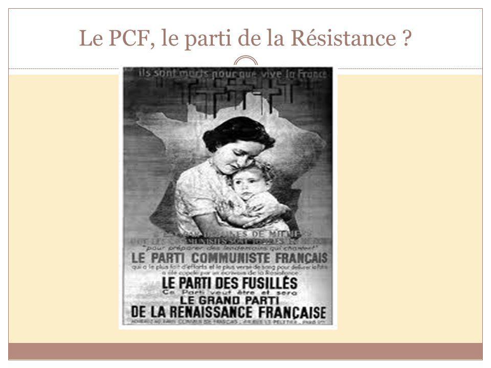 Le PCF, le parti de la Résistance