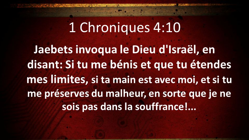 1 Chroniques 4:10