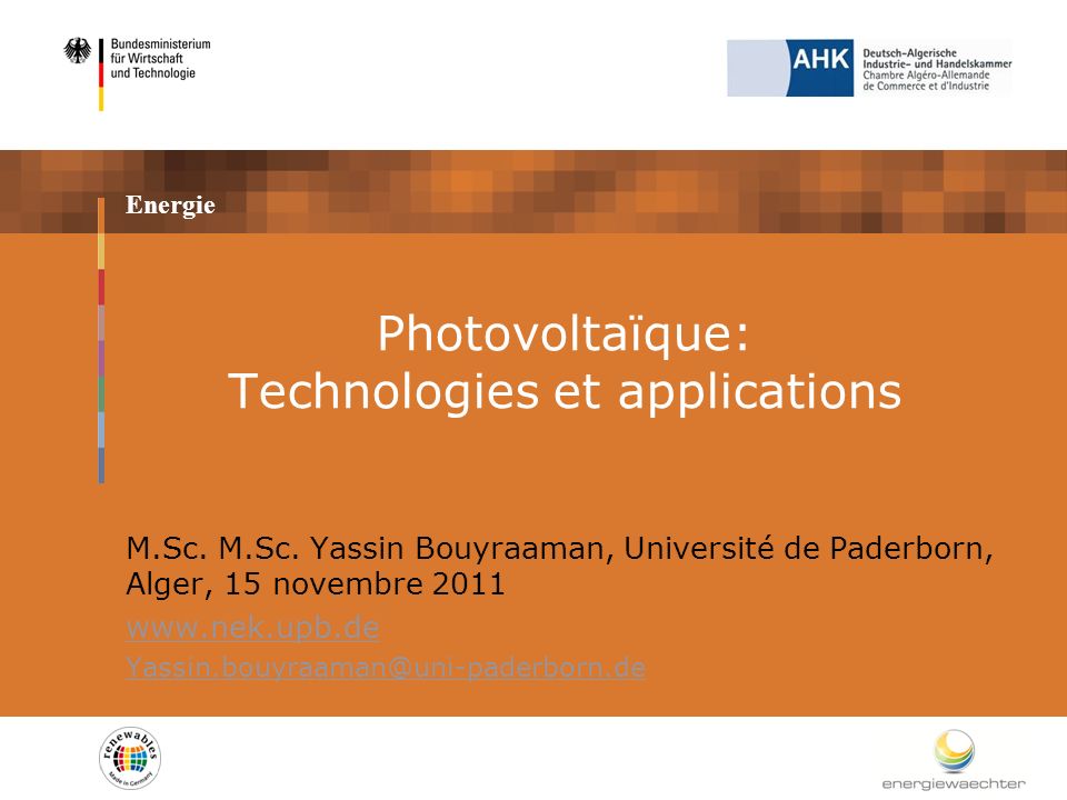 Photovoltaïque: Technologies et applications