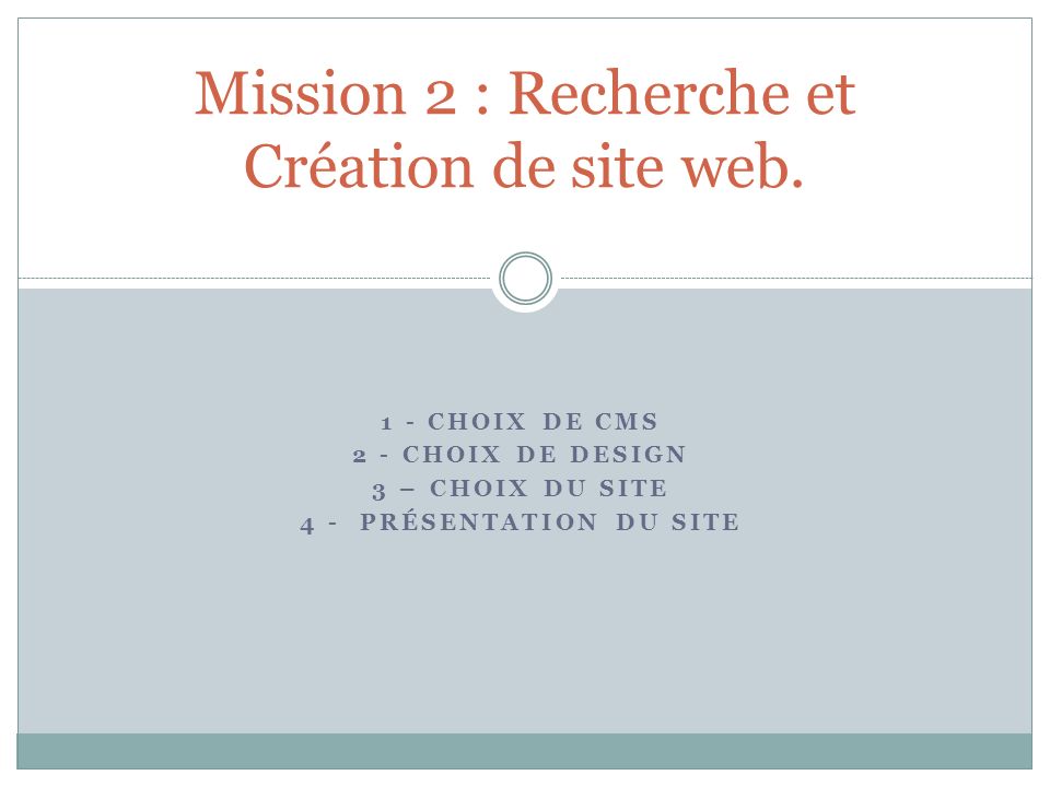 Mission 2 : Recherche et Création de site web.