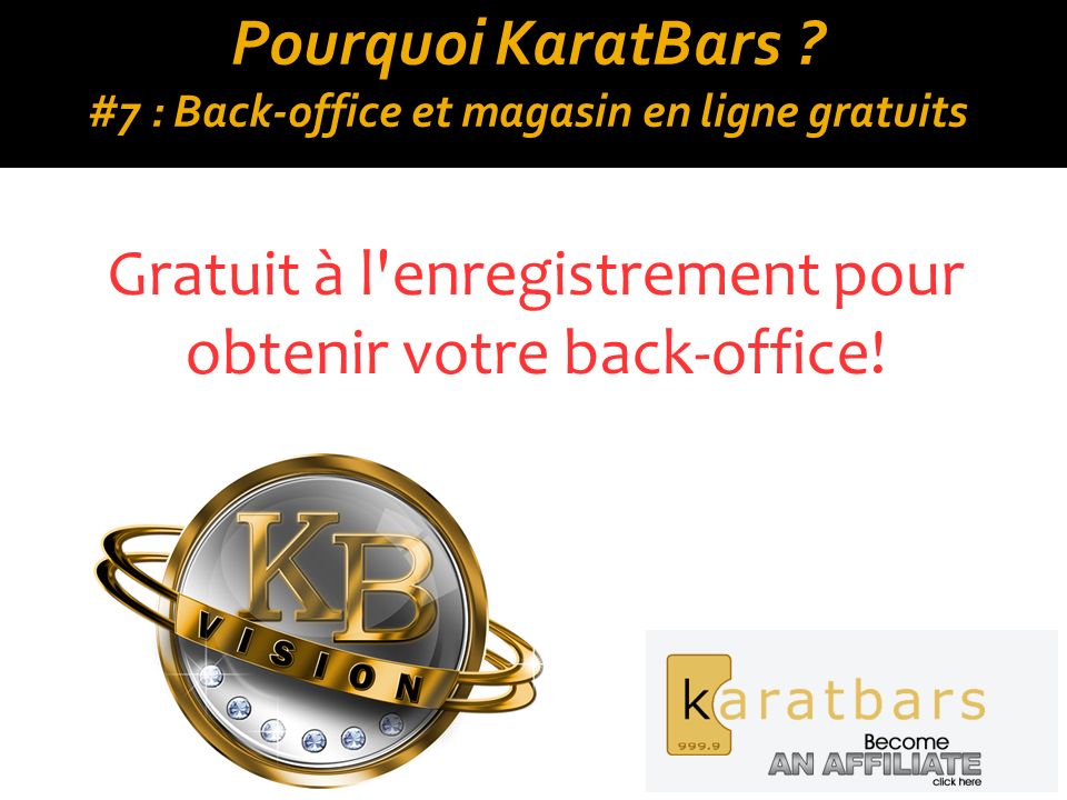 Pourquoi KaratBars #7 : Back-office et magasin en ligne gratuits