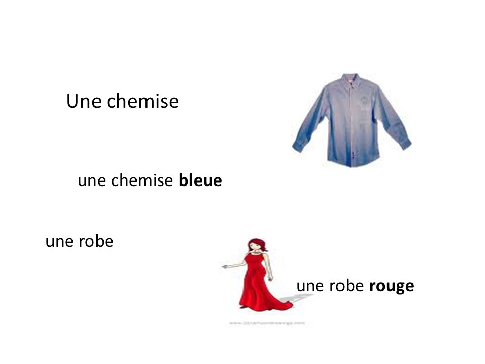 Une chemise une chemise bleue une robe une robe rouge