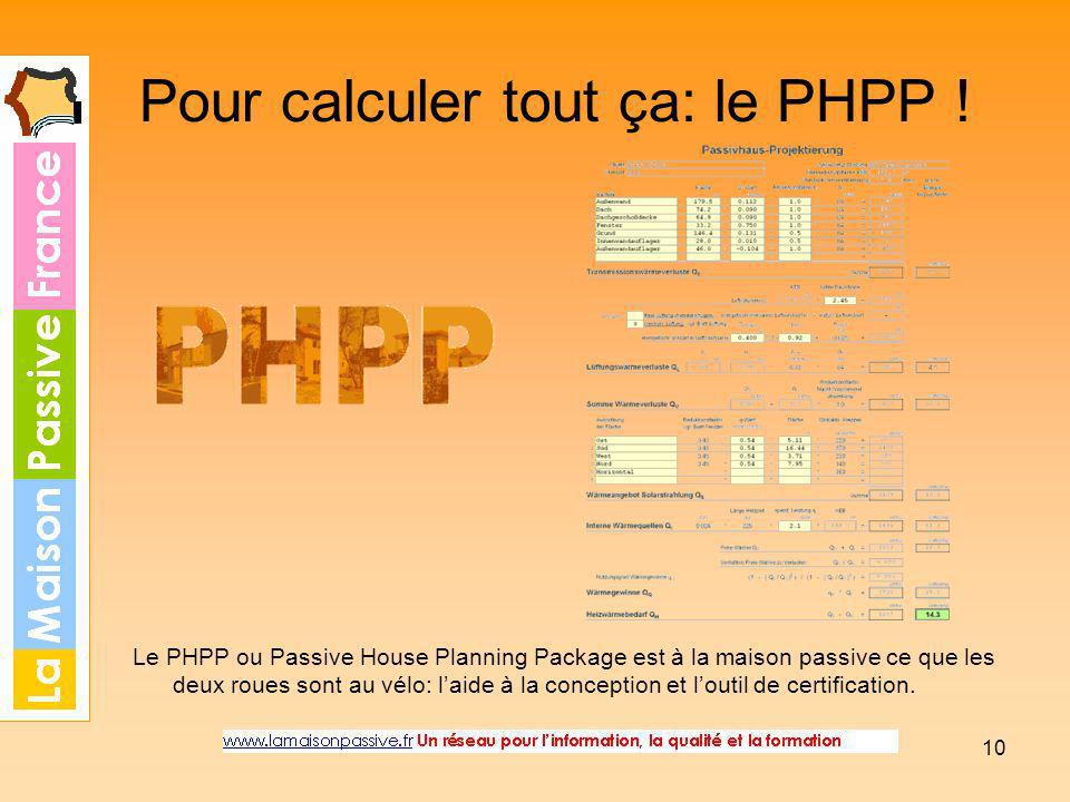 Pour calculer tout ça: le PHPP !
