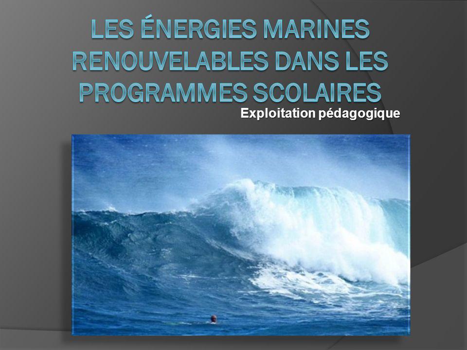 Les énergies marines renouvelables dans les programmes scolaires