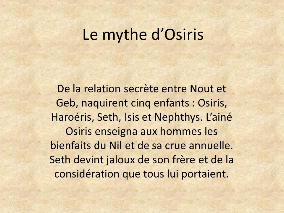 Le mythe d’Osiris