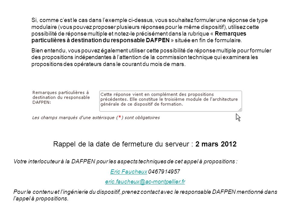 Rappel de la date de fermeture du serveur : 2 mars 2012