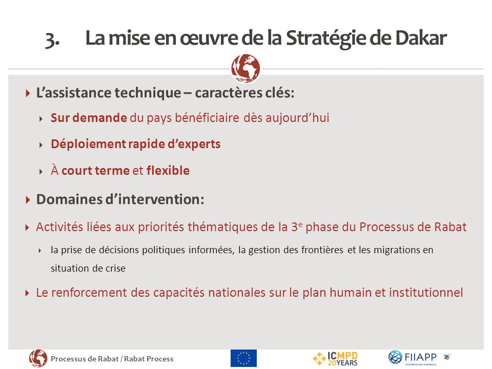La mise en œuvre de la Stratégie de Dakar
