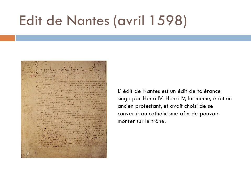 Edit de Nantes (avril 1598)