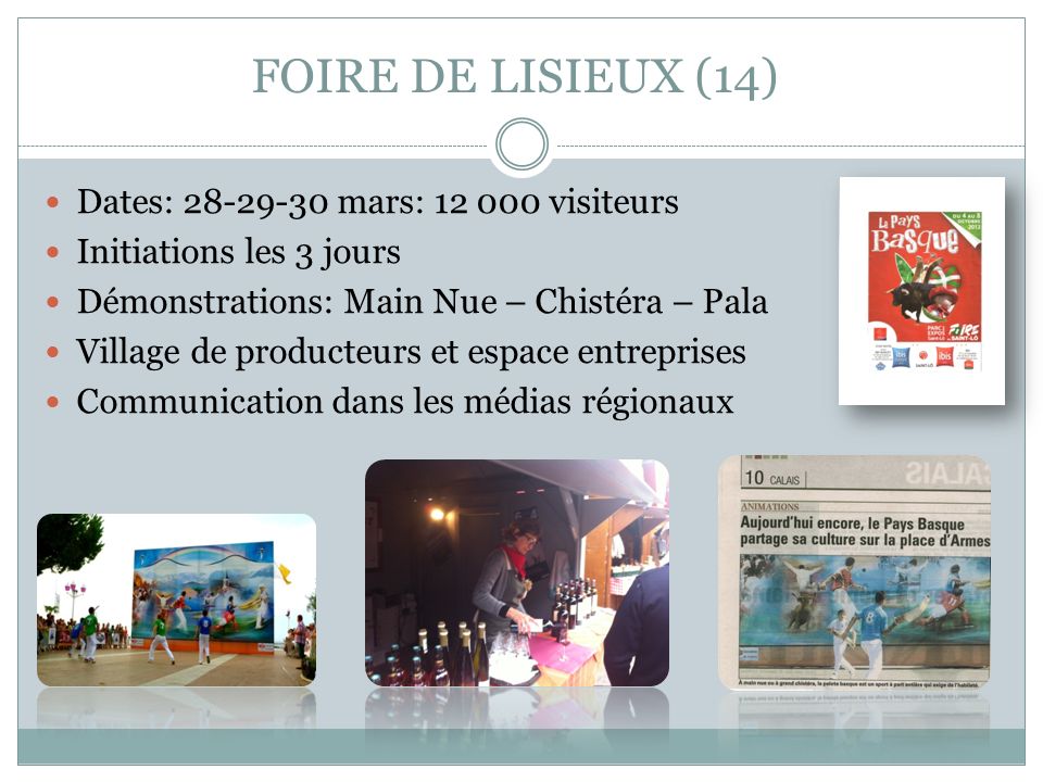 FOIRE DE LISIEUX (14) Dates: mars: visiteurs