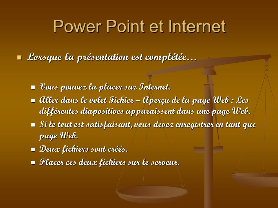 Power Point et Internet