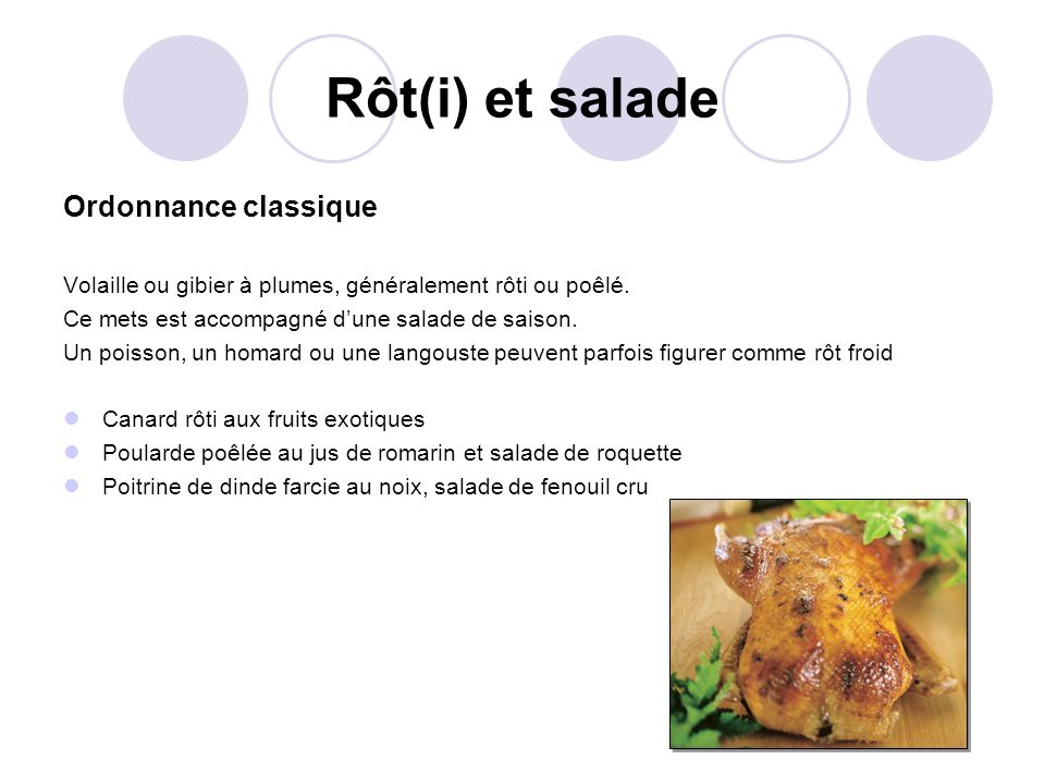 Rôt(i) et salade Ordonnance classique