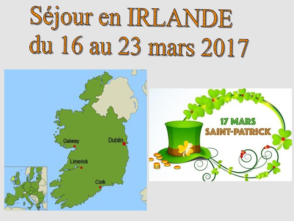 Séjour en IRLANDE du 16 au 23 mars 2017