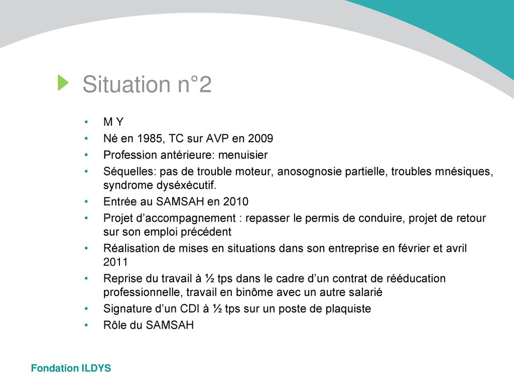 Situation n°2 M Y Né en 1985, TC sur AVP en 2009