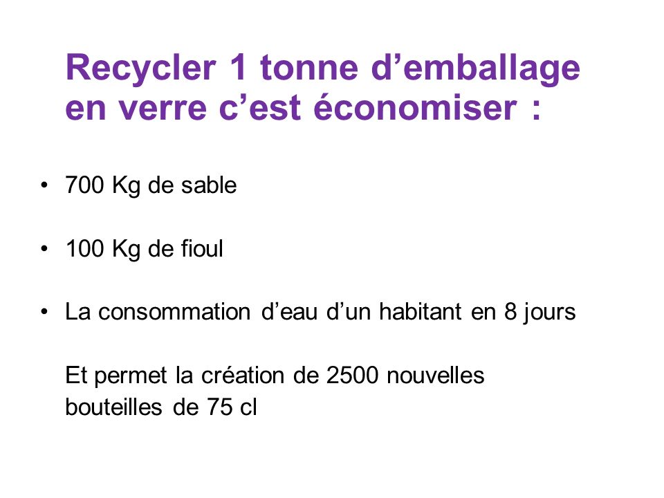 Recycler 1 tonne d’emballage en verre c’est économiser :