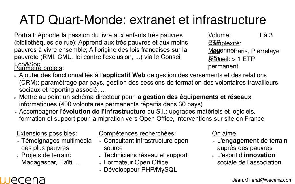 ATD Quart-Monde: extranet et infrastructure