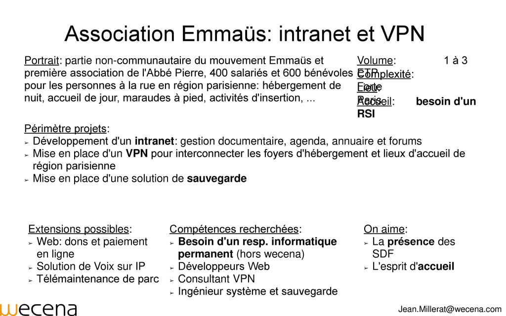 Association Emmaüs: intranet et VPN