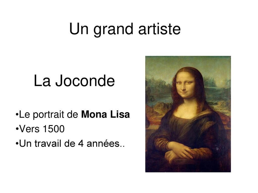 Un grand artiste La Joconde Le portrait de Mona Lisa Vers 1500