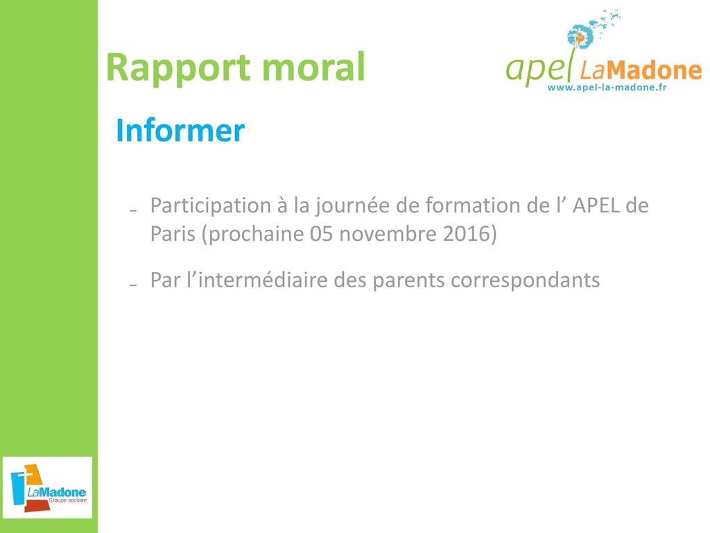 Rapport moral Informer