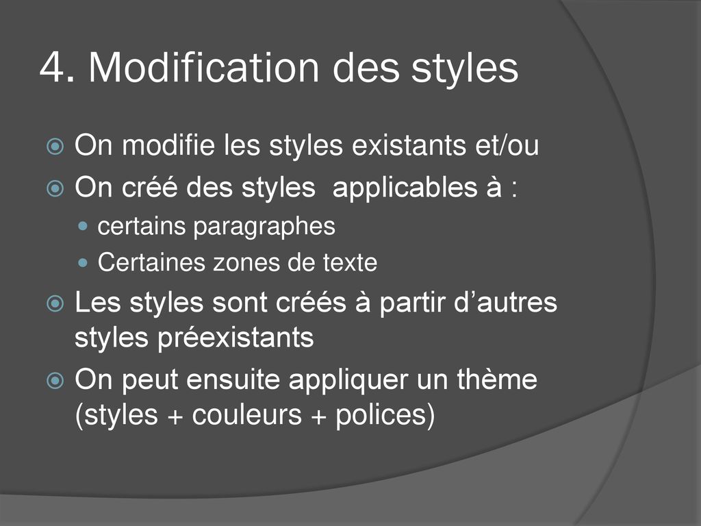 4. Modification des styles