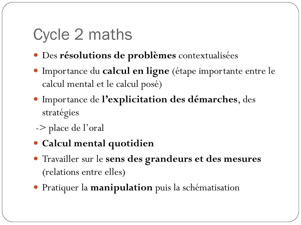 Cycle 2 maths Des résolutions de problèmes contextualisées