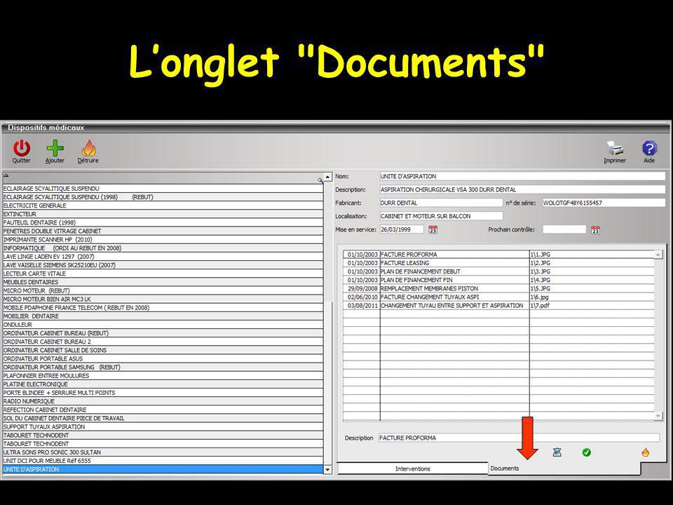 L’onglet Documents