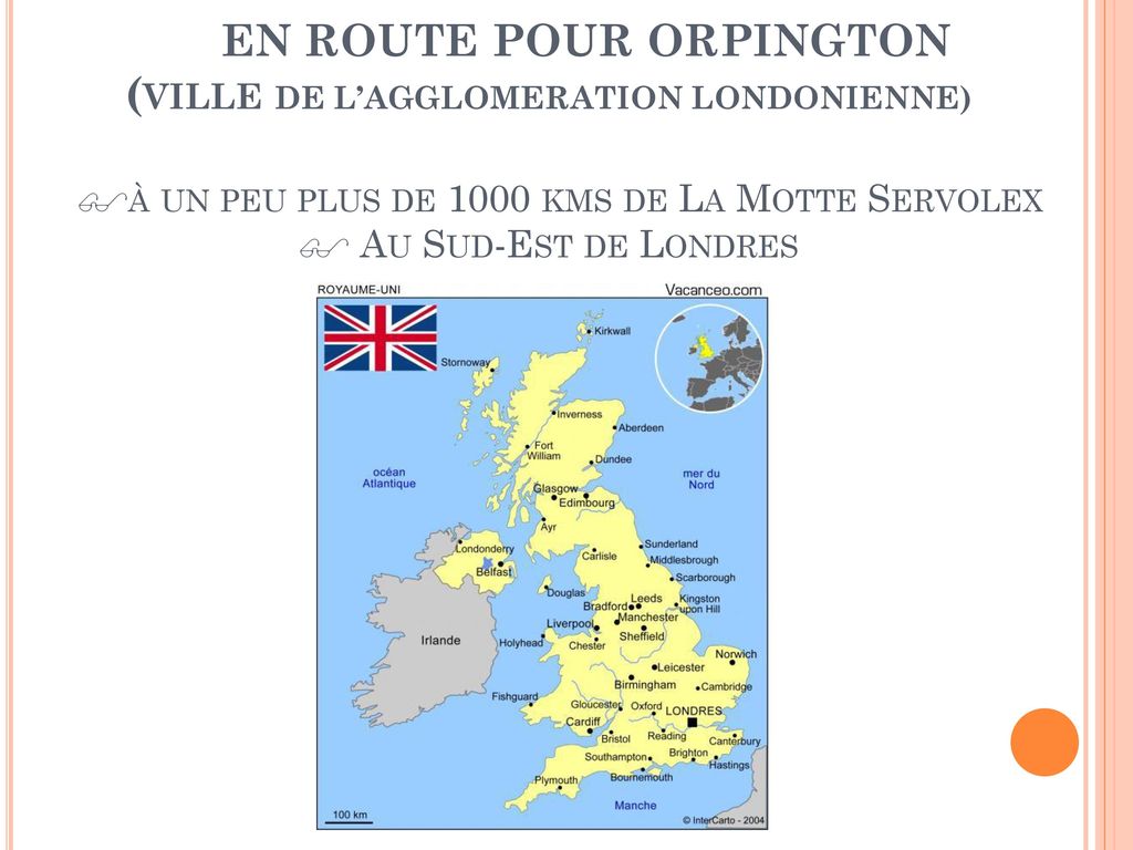 EN ROUTE POUR ORPINGTON (ville DE L’AGGLOMERATION LONDONIENNE) à un peu plus de 1000 kms de La Motte Servolex  Au Sud-Est de Londres