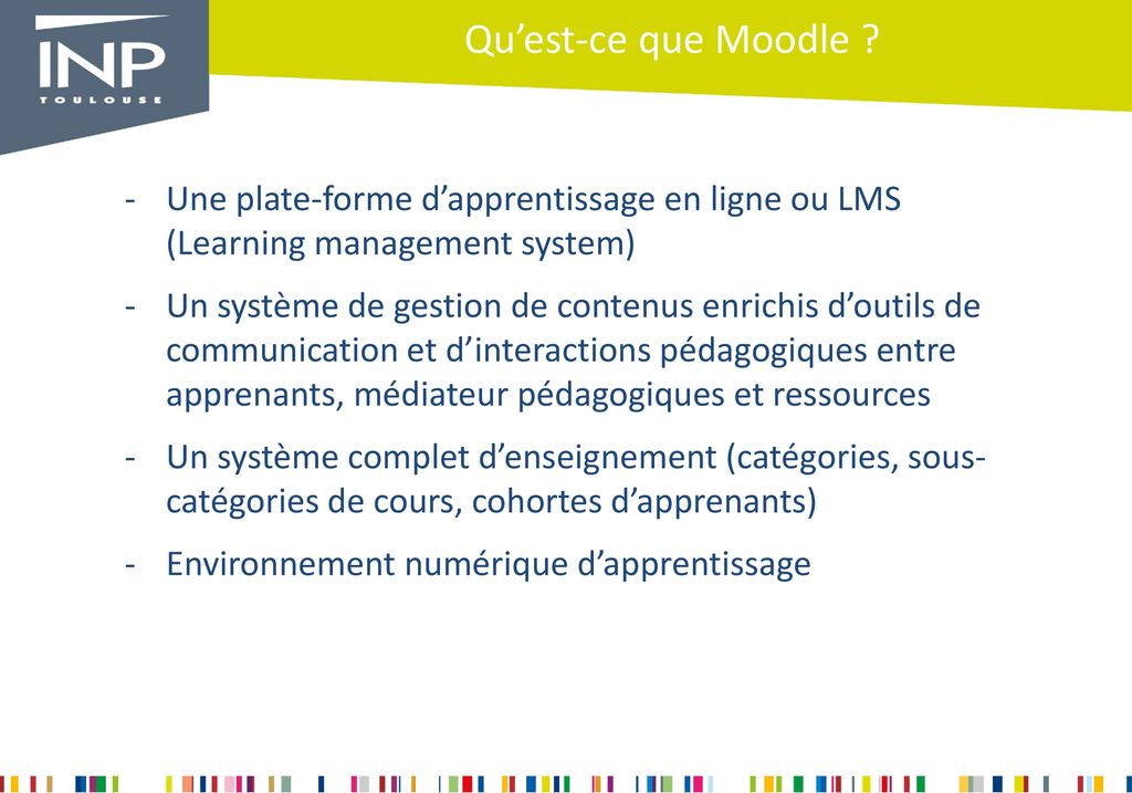 Qu’est-ce que Moodle Une plate-forme d’apprentissage en ligne ou LMS (Learning management system)