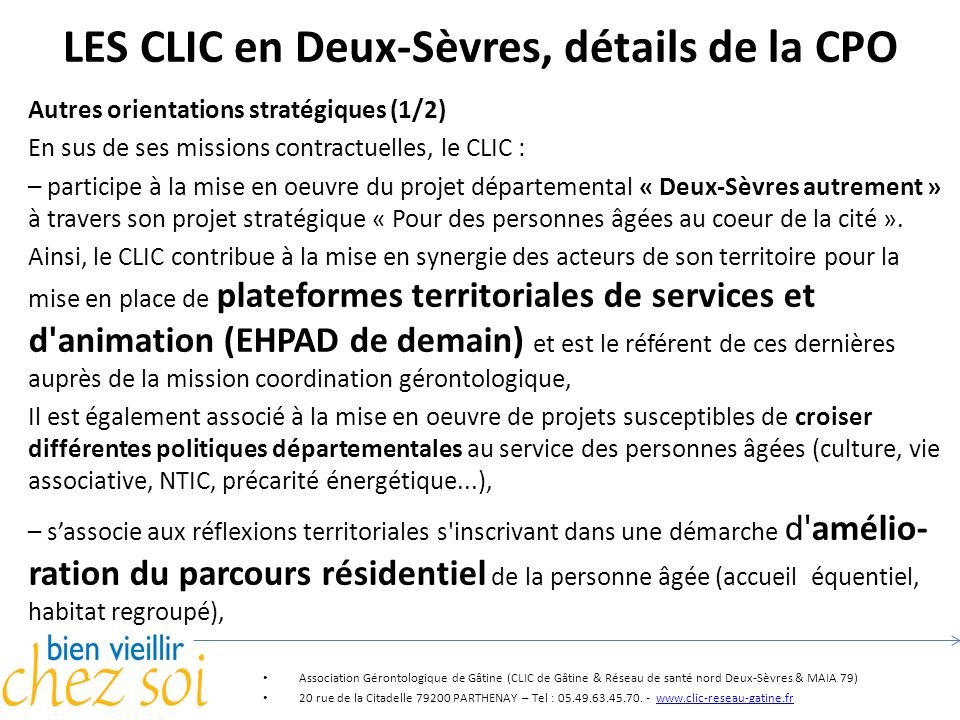 LES CLIC en Deux-Sèvres, détails de la CPO