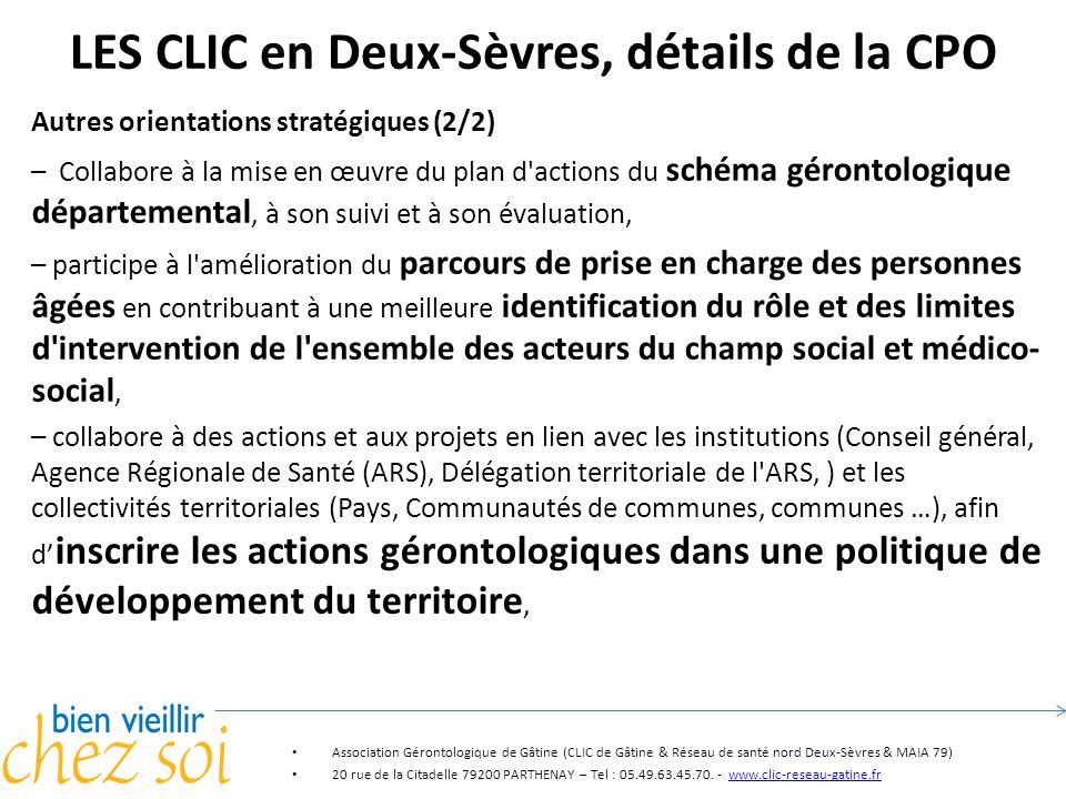 LES CLIC en Deux-Sèvres, détails de la CPO