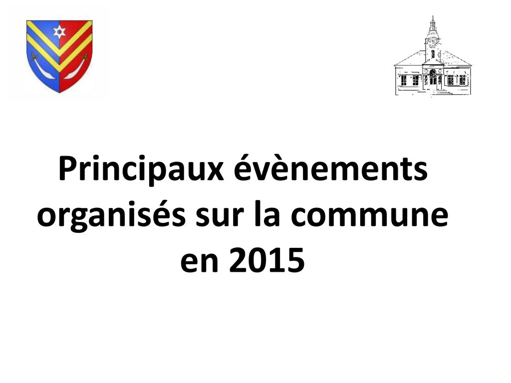 Principaux évènements organisés sur la commune en 2015