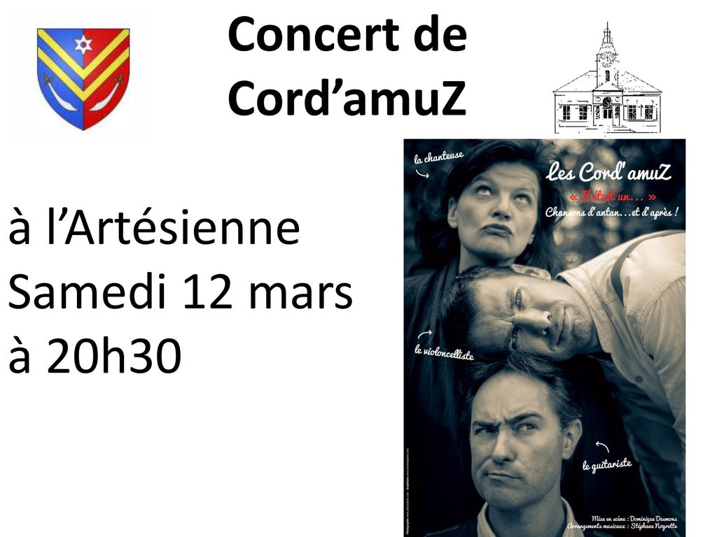 Concert de Cord’amuZ à l’Artésienne Samedi 12 mars à 20h30