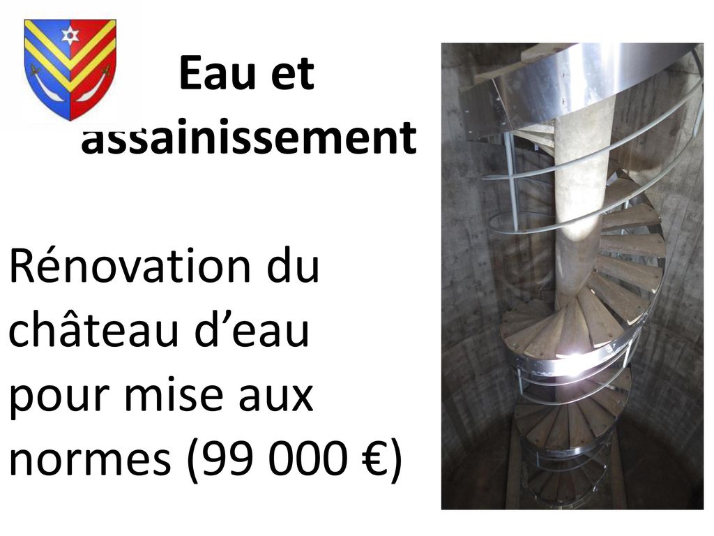 Eau et assainissement Rénovation du château d’eau pour mise aux normes ( €)
