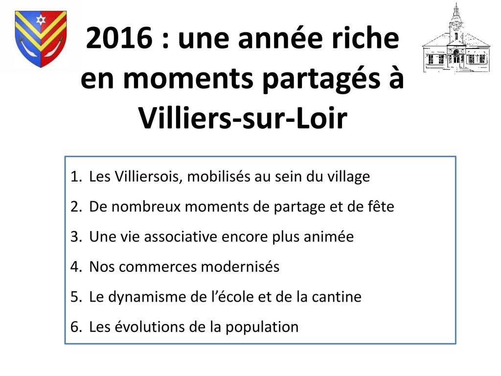 2016 : une année riche en moments partagés à Villiers-sur-Loir