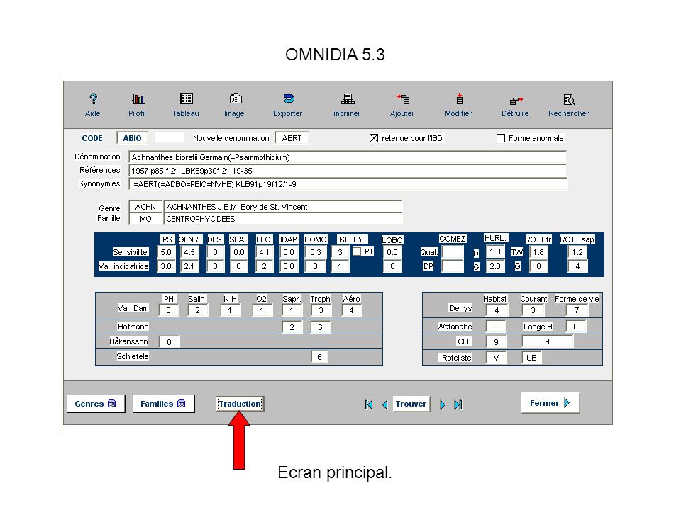 OMNIDIA 5.3 Ecran principal.