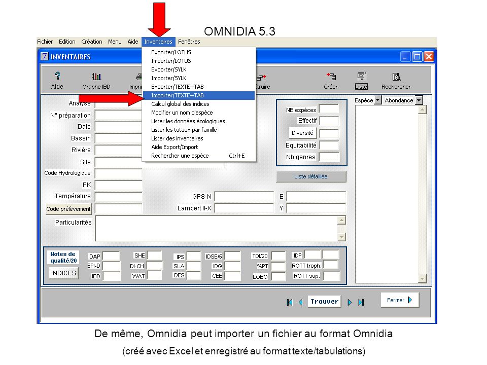 OMNIDIA 5.3 De même, Omnidia peut importer un fichier au format Omnidia.