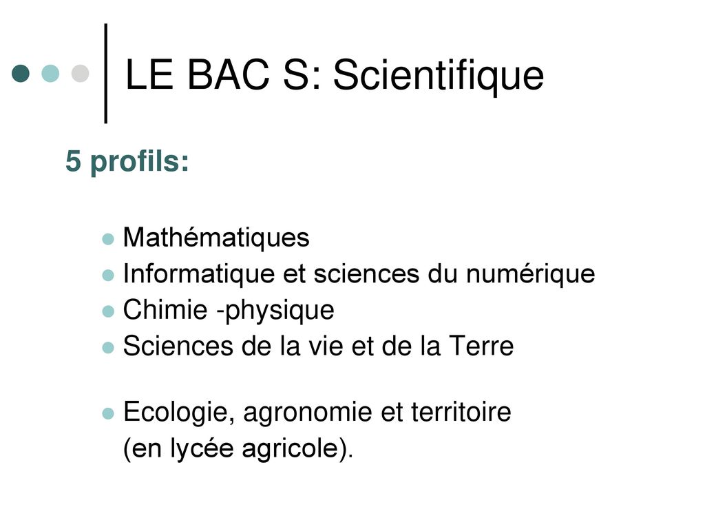 LE BAC S: Scientifique 5 profils: Mathématiques