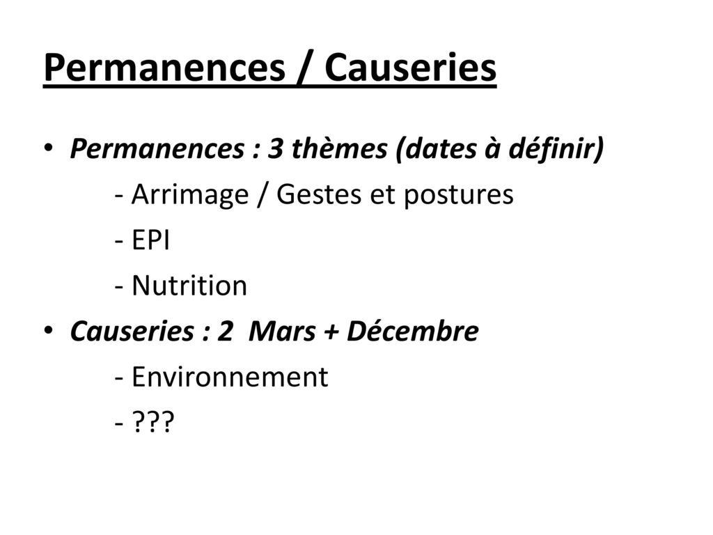 Permanences / Causeries