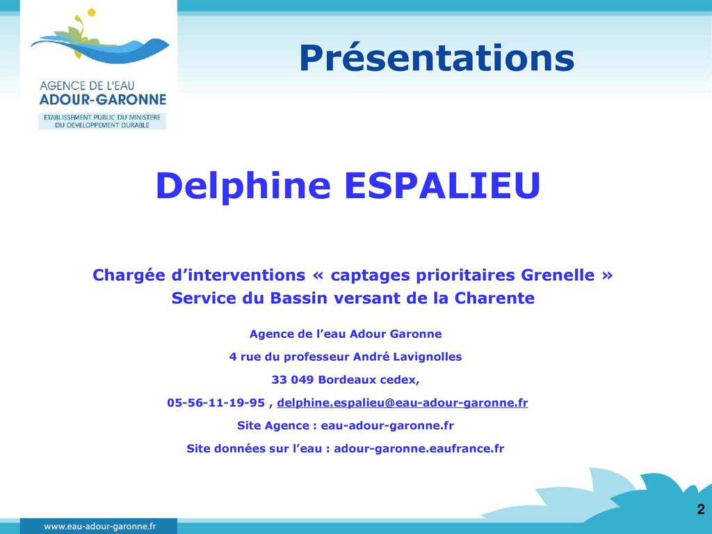 Présentations Delphine ESPALIEU