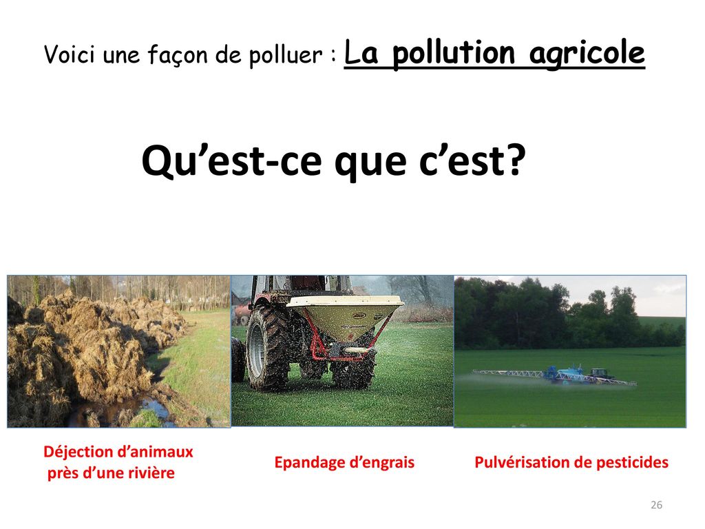 Voici une façon de polluer : La pollution agricole