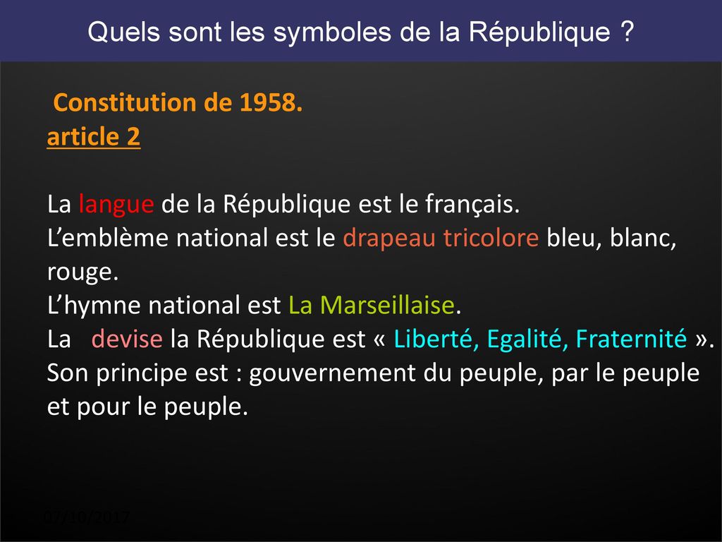 Quels sont les symboles de la République