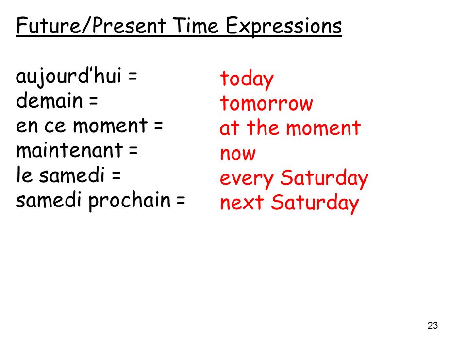 Future/Present Time Expressions